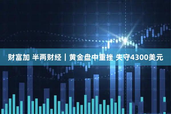 财富加 半两财经|黄金盘中重挫 失守4300美元