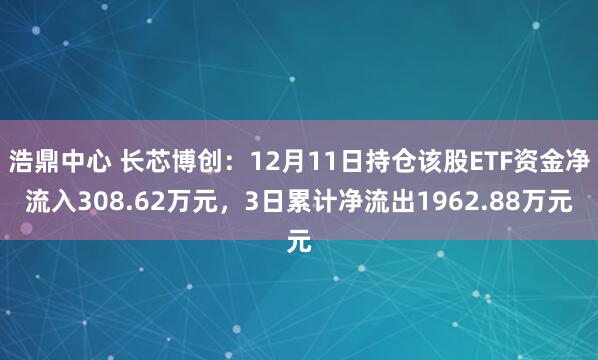 浩鼎中心 长芯博创：12月11日持仓该股ETF资金净流入308.62万元，3日累计净流出1962.88万元