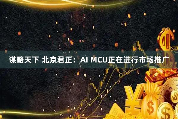 谋略天下 北京君正：AI MCU正在进行市场推广
